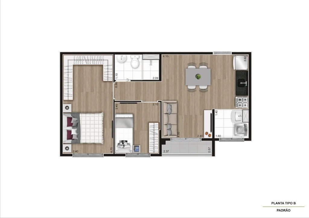 Apartamento, 2 quartos, 38 m² - Foto 19