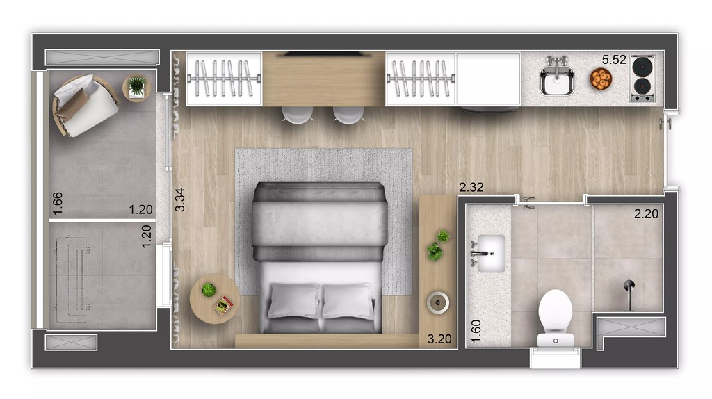 Apartamento, 1 quarto, 26 m² - Foto 12