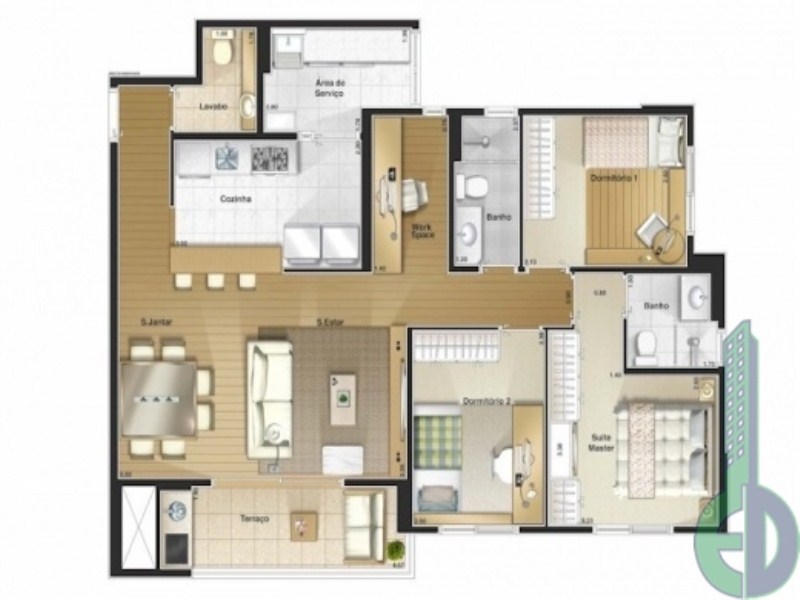 Apartamento, 3 quartos, 125 m² - Foto 3