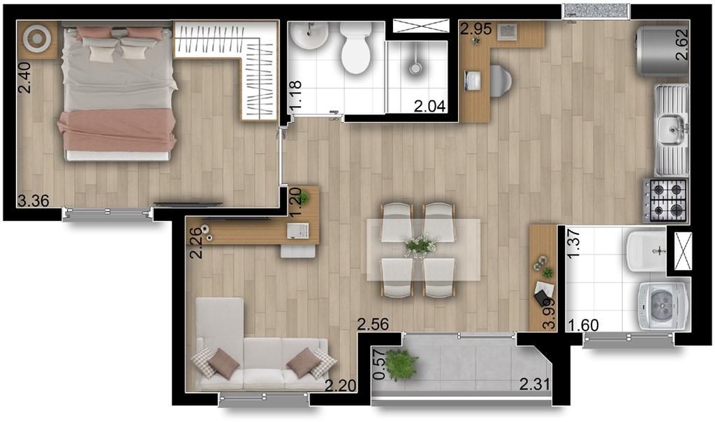 Apartamento, 2 quartos, 37 m² - Foto 19
