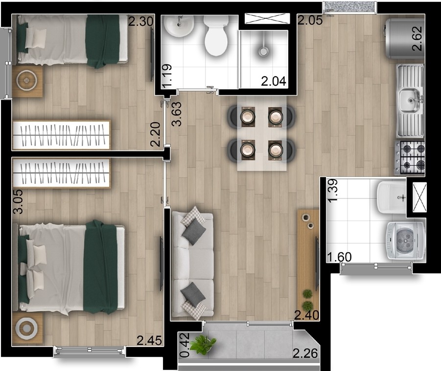 Apartamento, 2 quartos, 39 m² - Foto 17