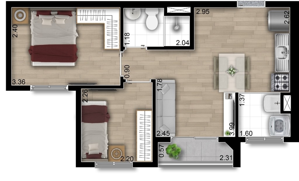 Apartamento, 2 quartos, 39 m² - Foto 18