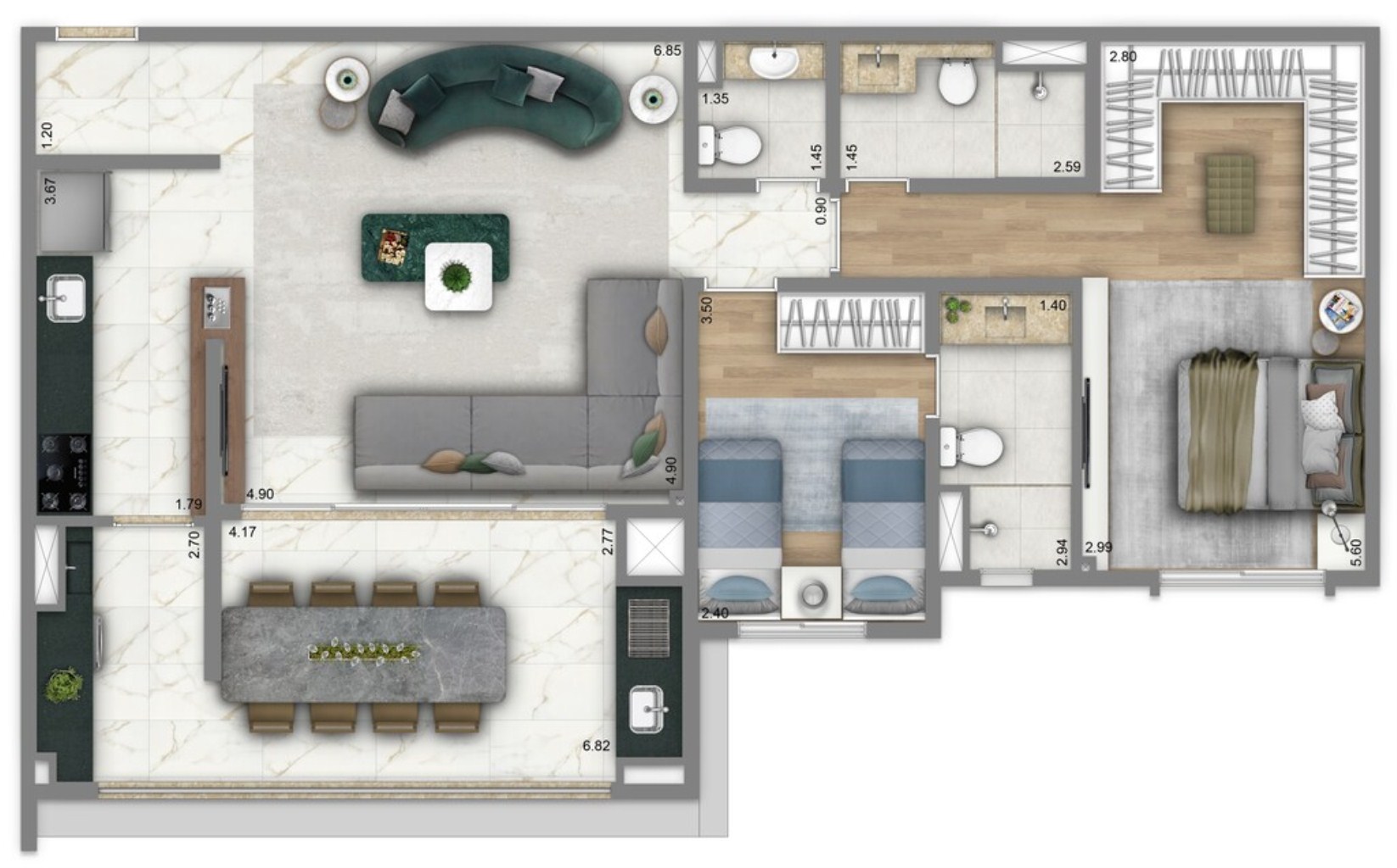 Apartamento, 3 quartos, 100 m² - Foto 13