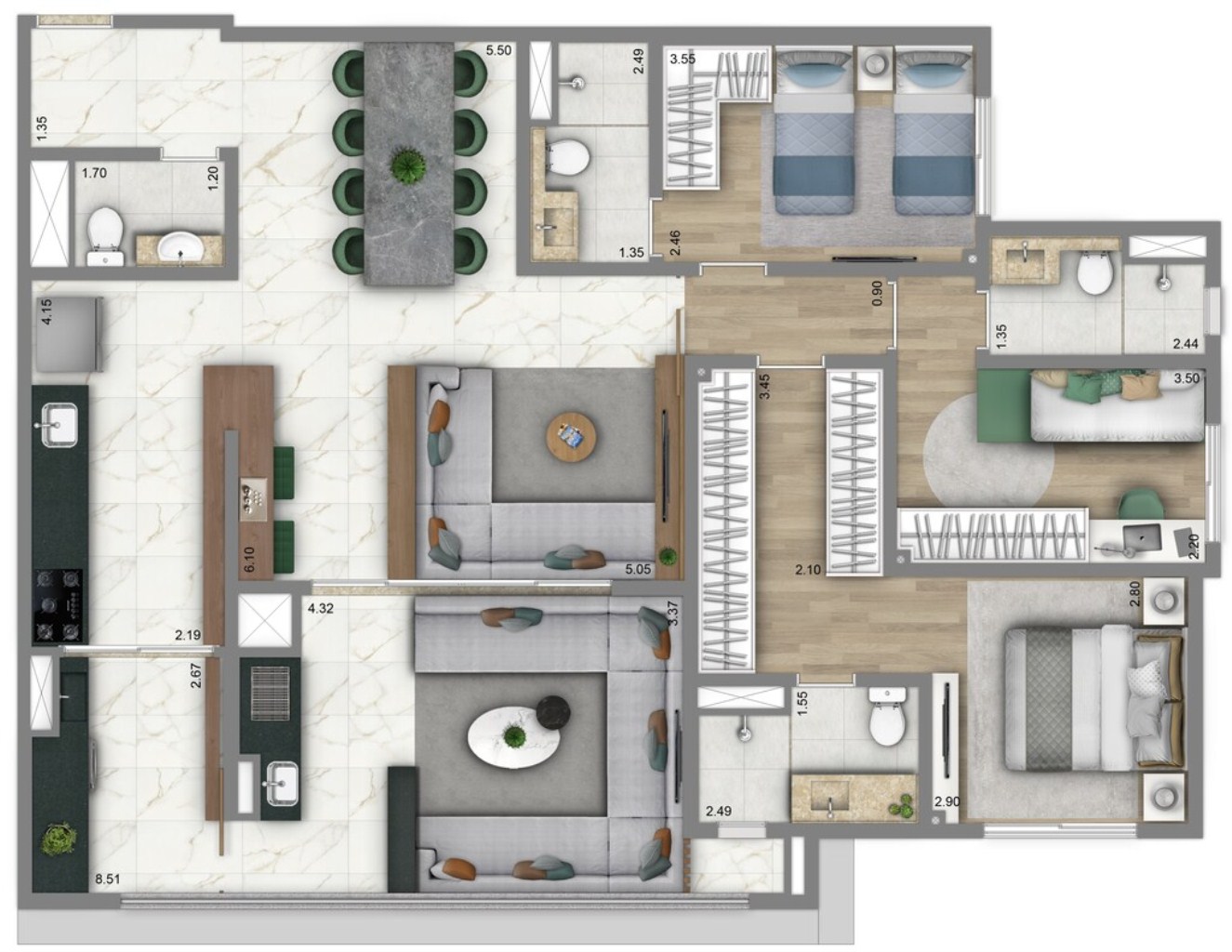 Apartamento, 3 quartos, 123 m² - Foto 16