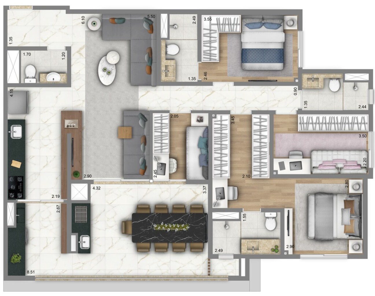Apartamento, 3 quartos, 187 m² - Foto 15