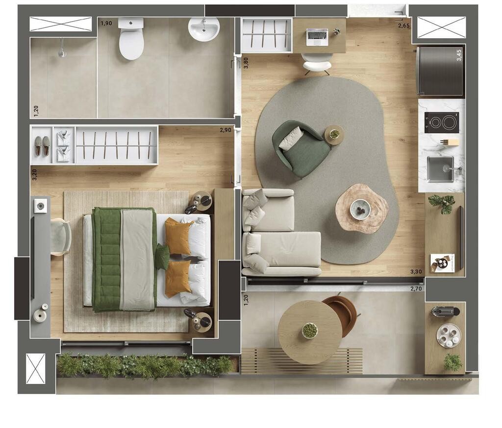 Apartamento, 1 quarto, 36 m² - Foto 9