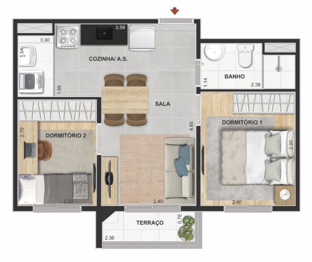 Apartamento, 2 quartos, 32 m² - Foto 30