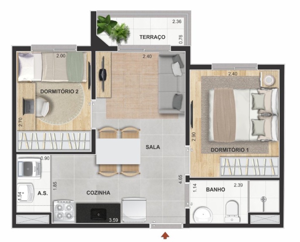 Apartamento, 2 quartos, 37 m² - Foto 28
