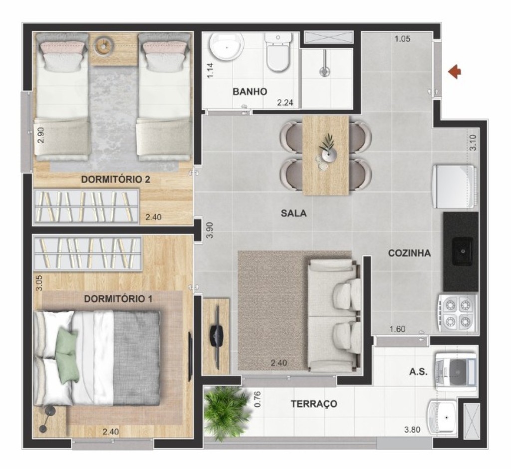 Apartamento, 2 quartos, 37 m² - Foto 31