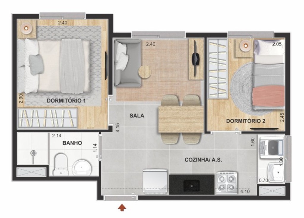 Apartamento, 2 quartos, 41 m² - Foto 27