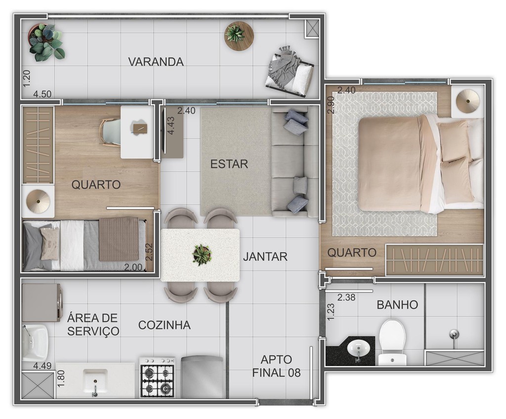 Apartamento, 2 quartos, 38 m² - Foto 23