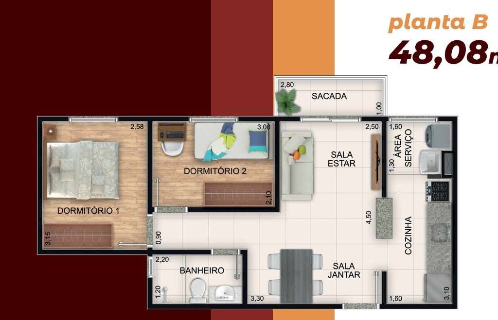 Apartamento, 2 quartos, 48 m² - Foto 42