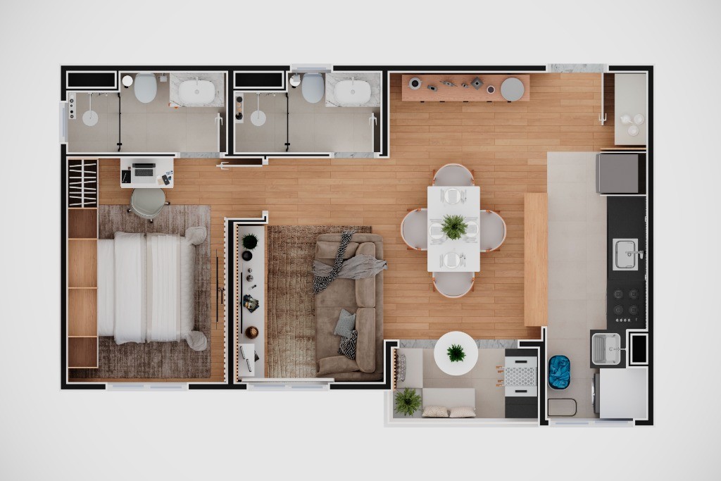 Apartamento, 2 quartos, 46 m² - Foto 10