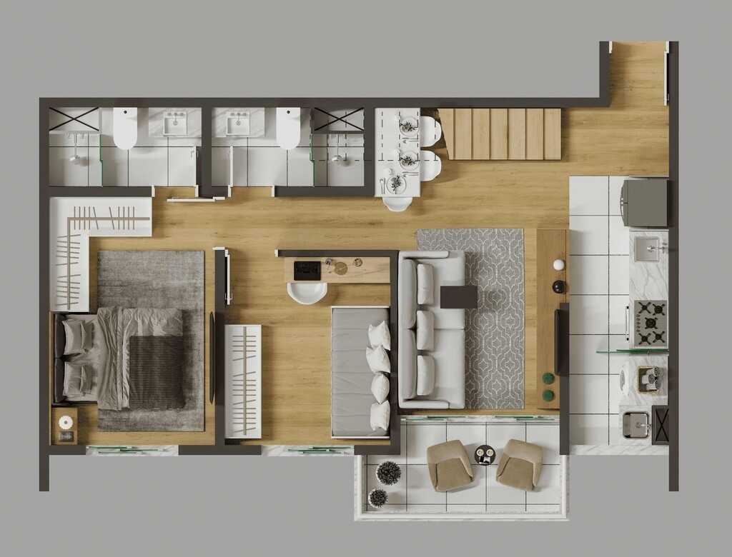 Apartamento, 3 quartos, 70 m² - Foto 59