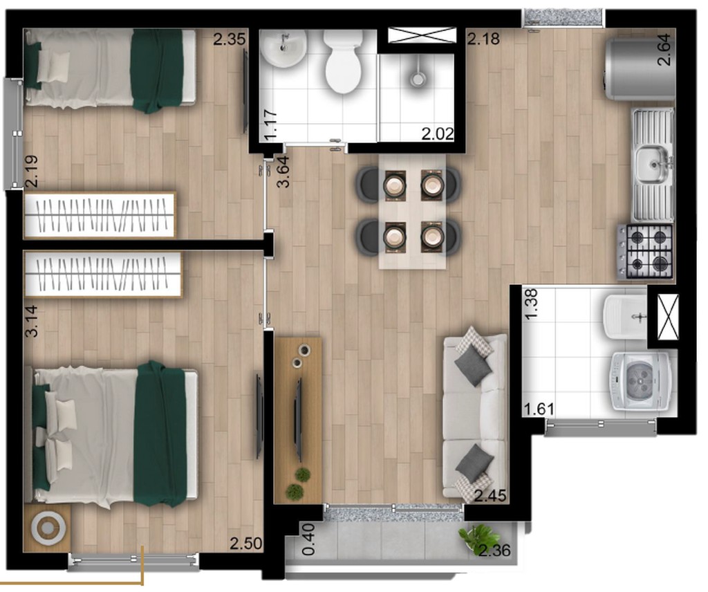 Apartamento, 2 quartos, 40 m² - Foto 11