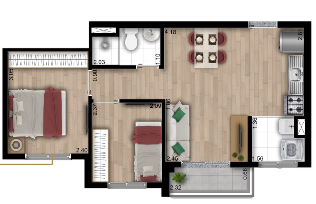 Apartamento, 2 quartos, 40 m² - Foto 12
