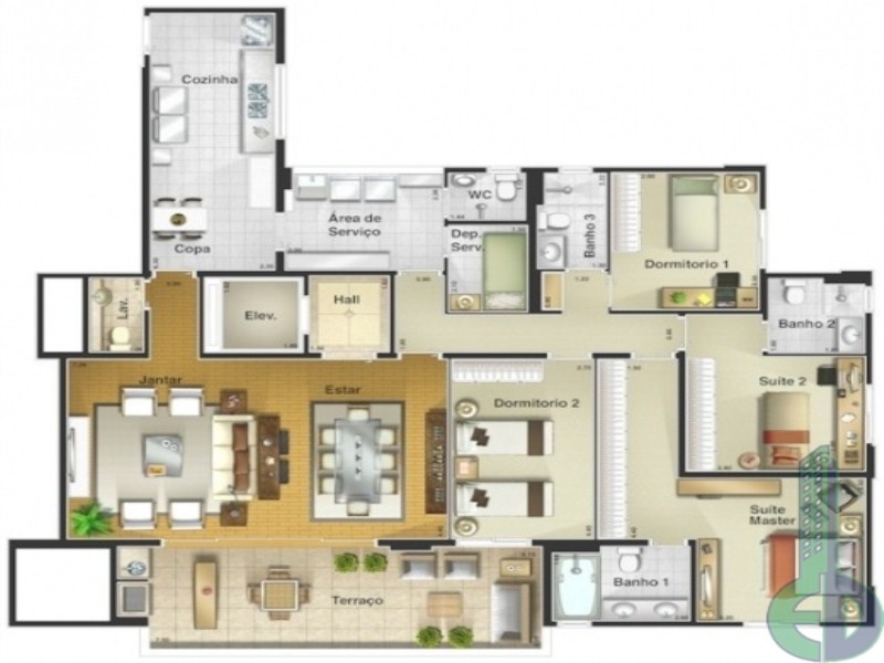 Apartamento, 3 quartos, 175 m² - Foto 2