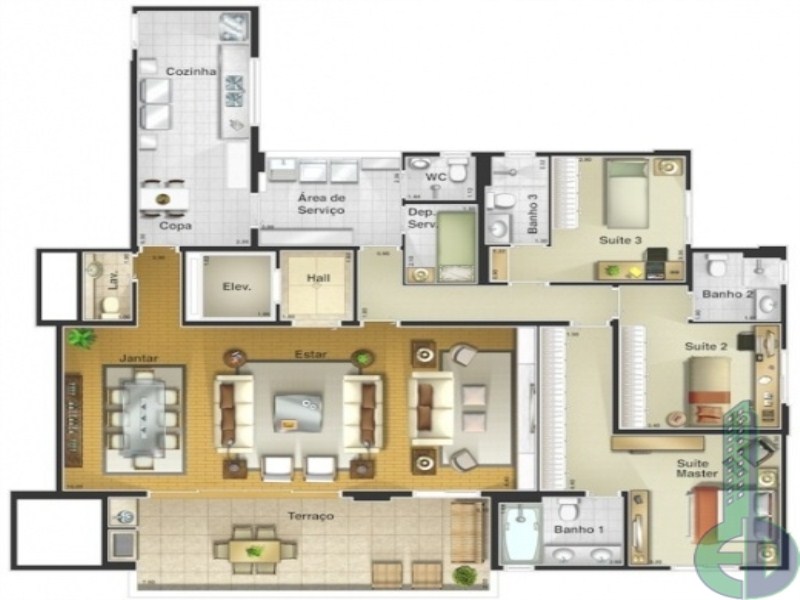 Apartamento, 3 quartos, 175 m² - Foto 3