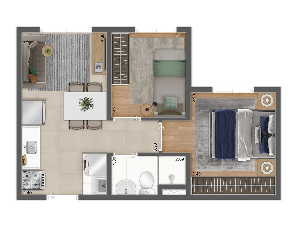 Apartamento, 2 quartos, 34 m² - Foto 19