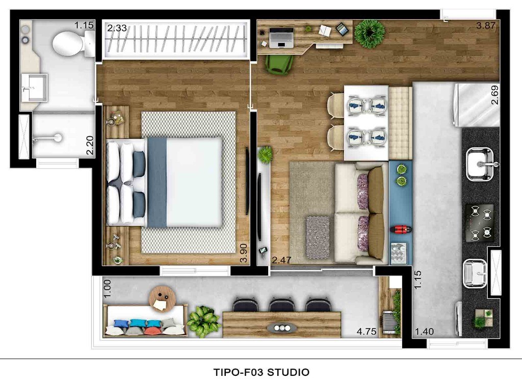 Apartamento, 2 quartos, 52 m² - Foto 4