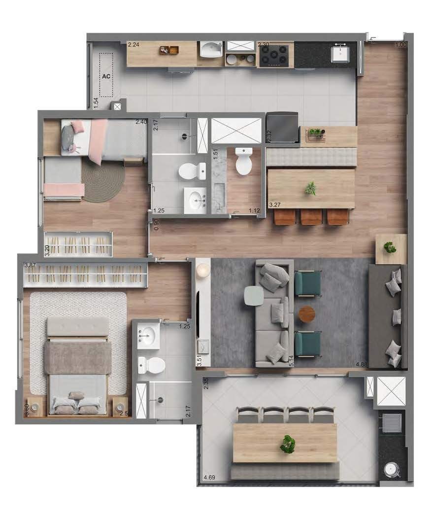 Apartamento, 3 quartos, 134 m² - Foto 92
