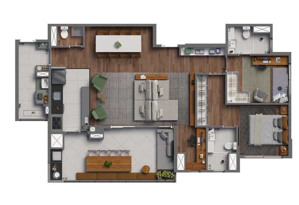 Apartamento, 3 quartos, 134 m² - Foto 94
