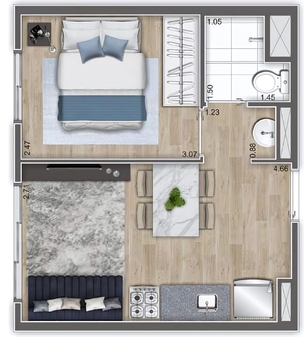 Apartamento, 1 quarto, 26 m² - Foto 58