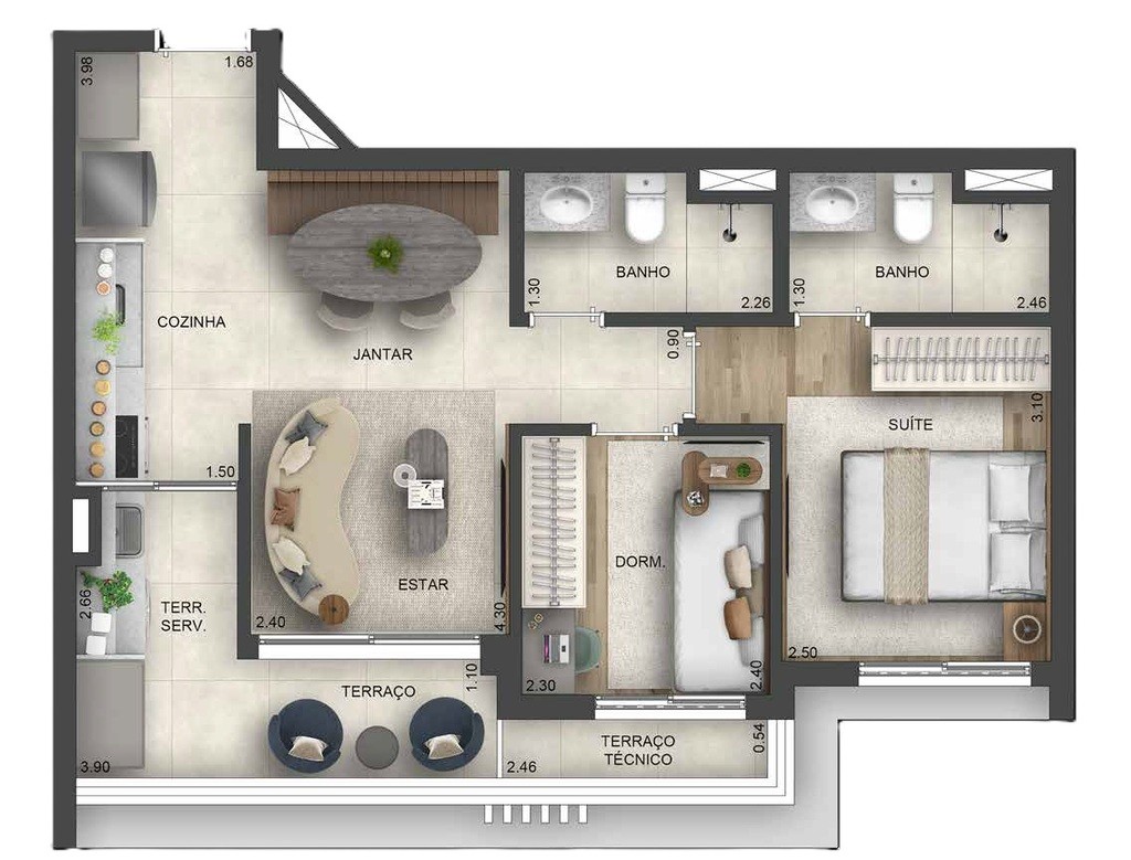 Apartamento, 3 quartos, 70 m² - Foto 13