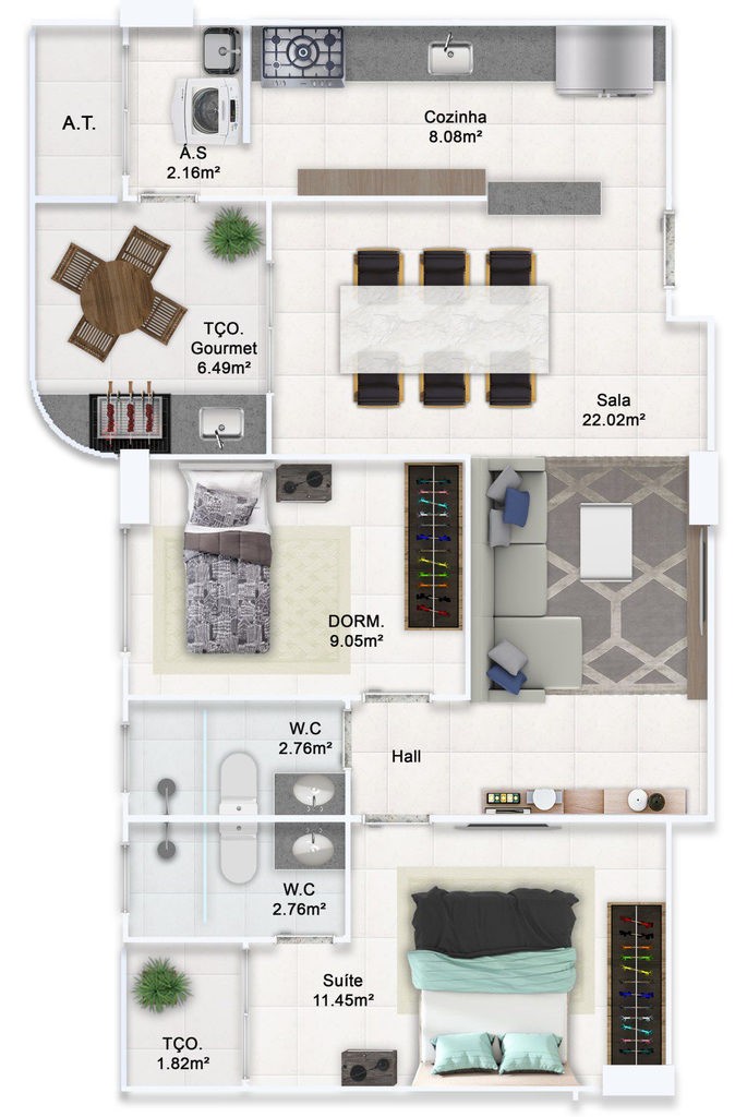 Apartamento, 2 quartos, 77 m² - Foto 10