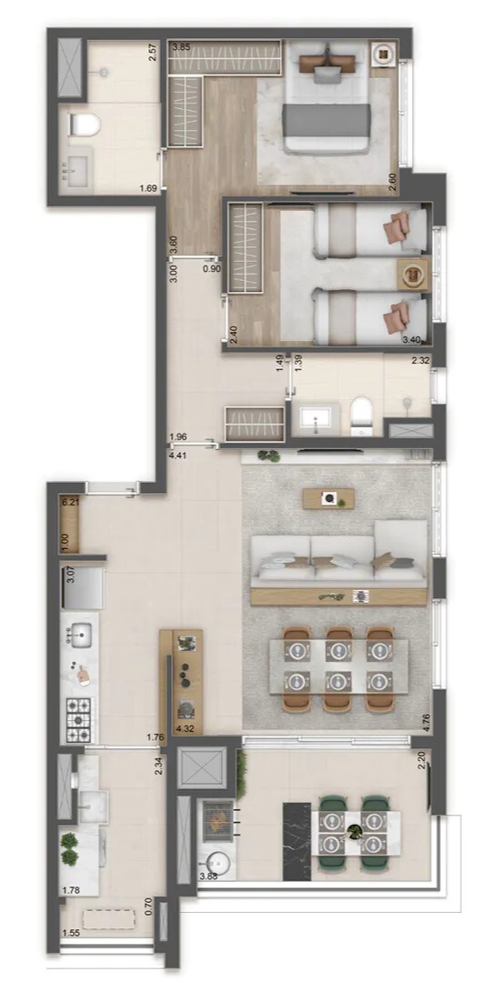 Apartamento, 3 quartos, 85 m² - Foto 46