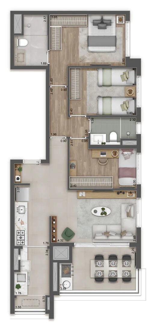 Apartamento, 3 quartos, 115 m² - Foto 43
