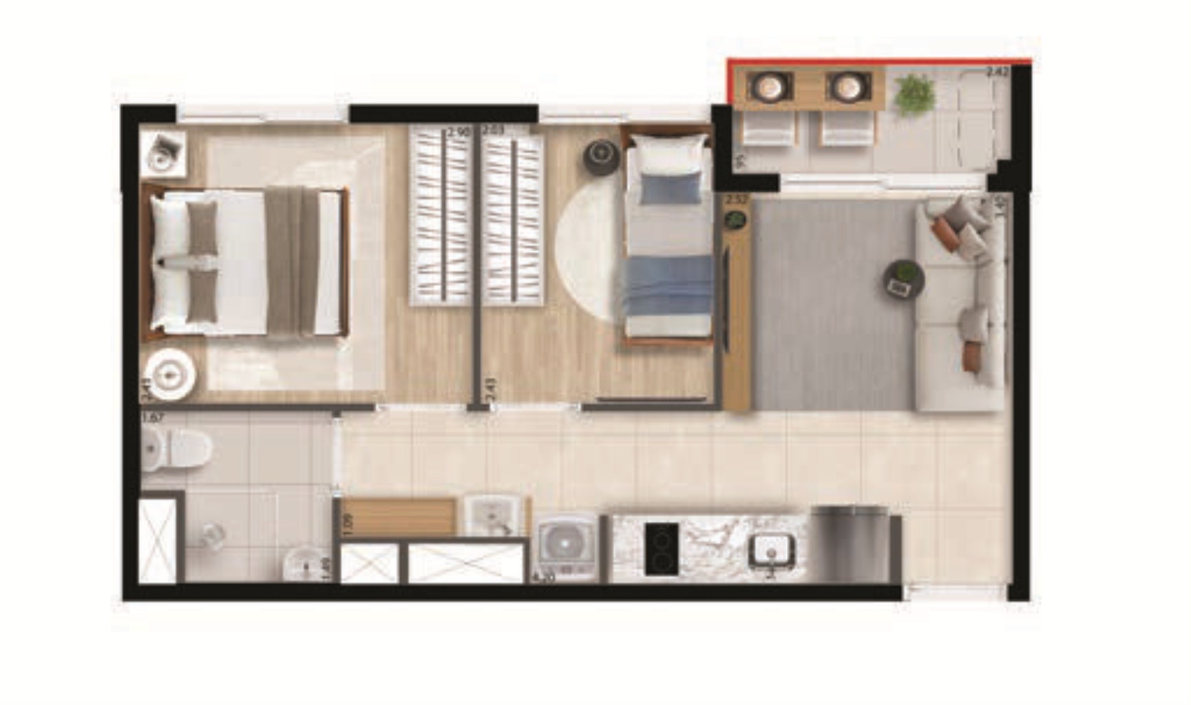 Apartamento, 2 quartos, 34 m² - Foto 14