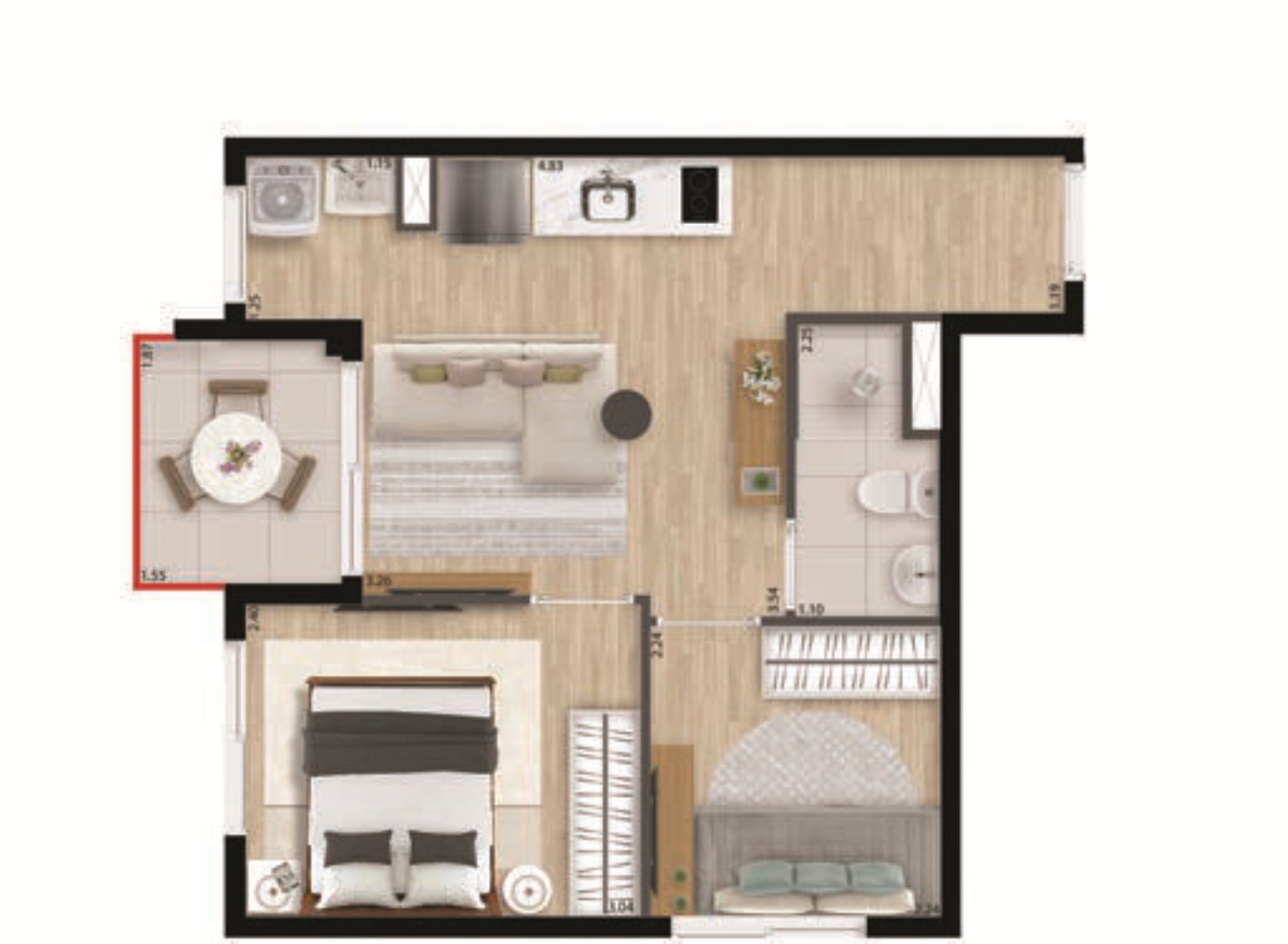 Apartamento, 2 quartos, 34 m² - Foto 16