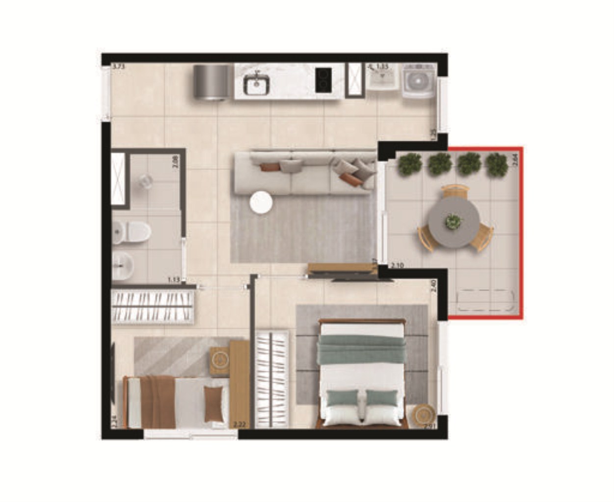 Apartamento, 2 quartos, 34 m² - Foto 17