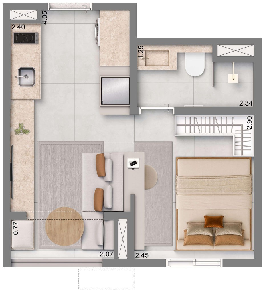 Apartamento, 2 quartos, 34 m² - Foto 16