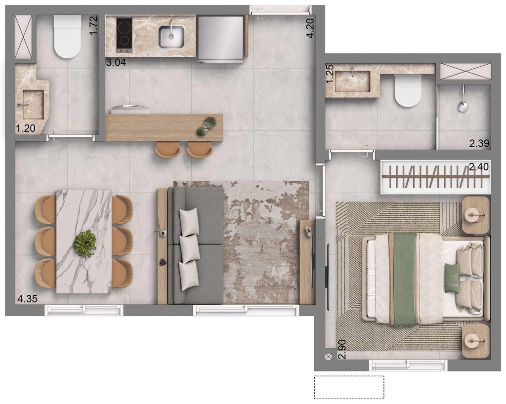 Apartamento, 2 quartos, 34 m² - Foto 20