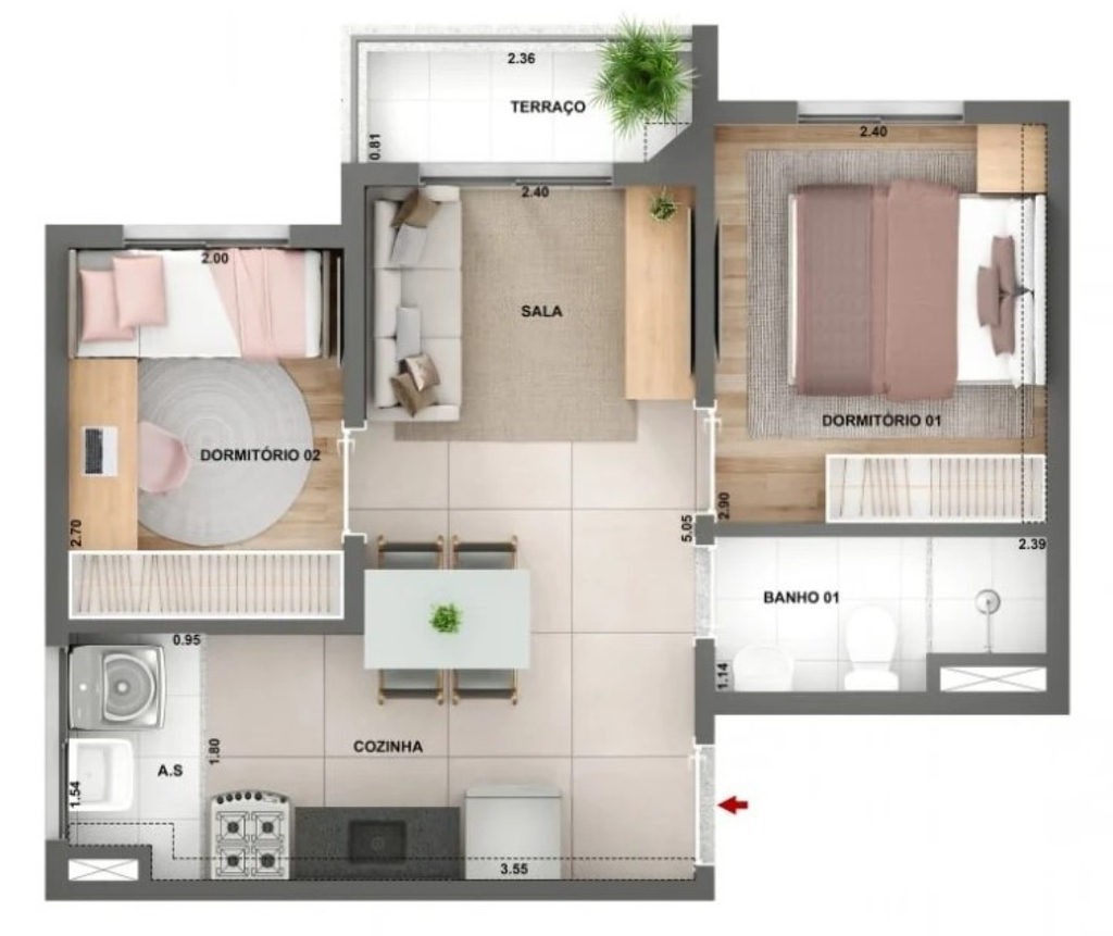 Apartamento, 2 quartos, 38 m² - Foto 16