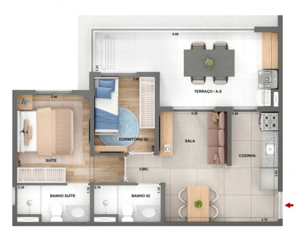 Apartamento, 2 quartos, 38 m² - Foto 17