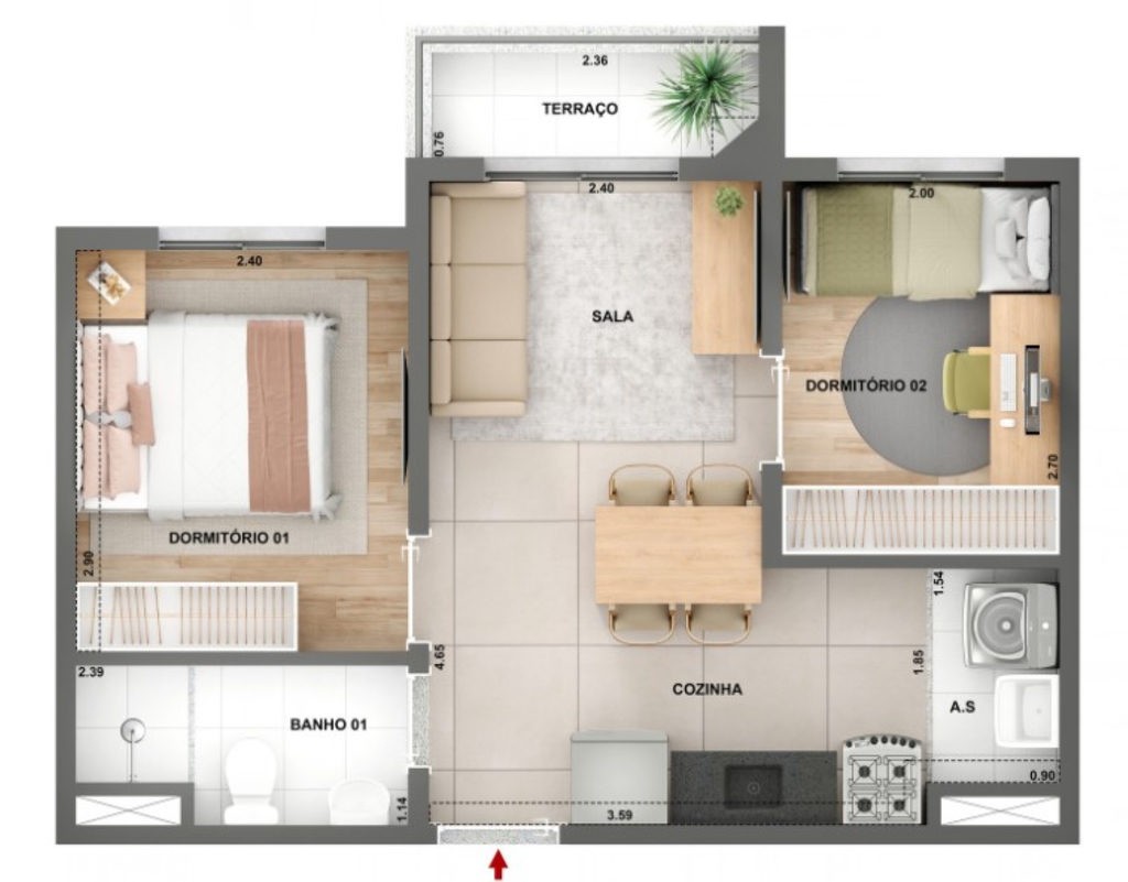 Apartamento, 2 quartos, 52 m² - Foto 14