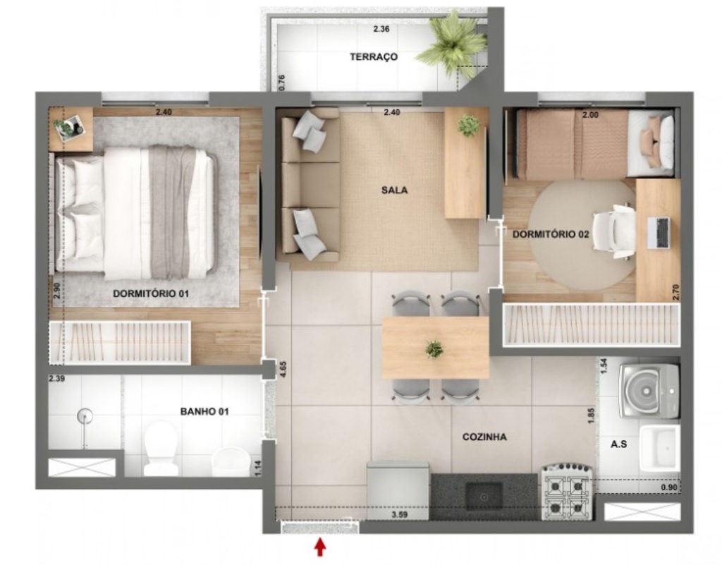 Apartamento, 2 quartos, 52 m² - Foto 15