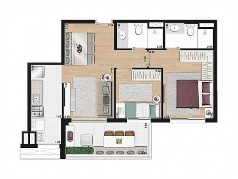 Apartamento, 2 quartos, 62 m² - Foto 14