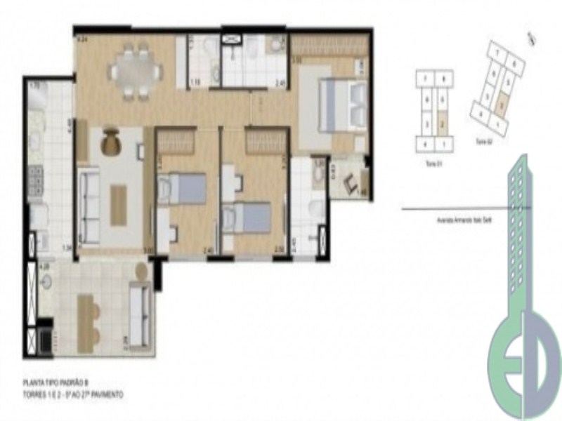 Apartamento, 2 quartos, 93 m² - Foto 3