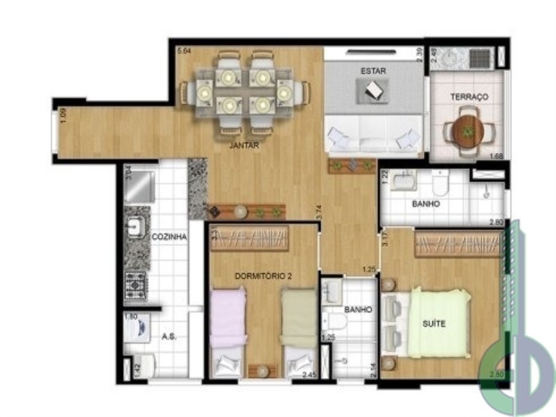 Apartamento, 2 quartos, 66 m² - Foto 12