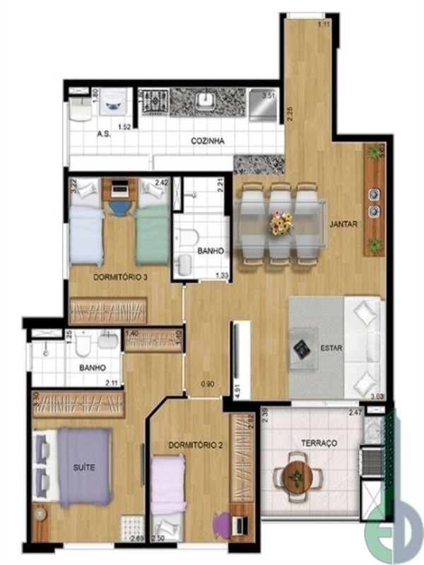 Apartamento, 2 quartos, 84 m² - Foto 13