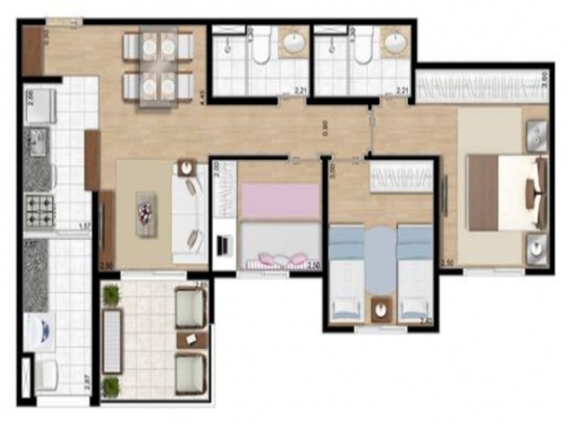 Apartamento, 3 quartos, 67 m² - Foto 4