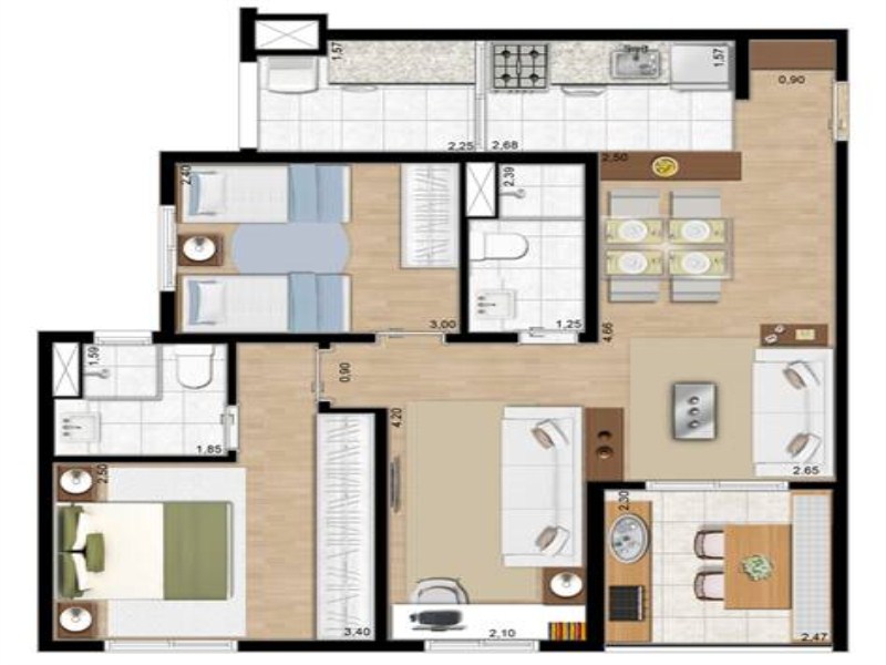 Apartamento, 3 quartos, 67 m² - Foto 5