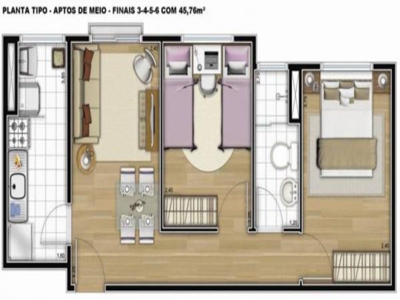 Apartamento, 2 quartos, 43 m² - Foto 10