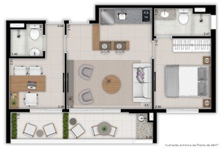 Apartamento, 1 quarto, 48 m² - Foto 1