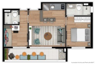 Apartamento, 2 quartos, 48 m² - Foto 1