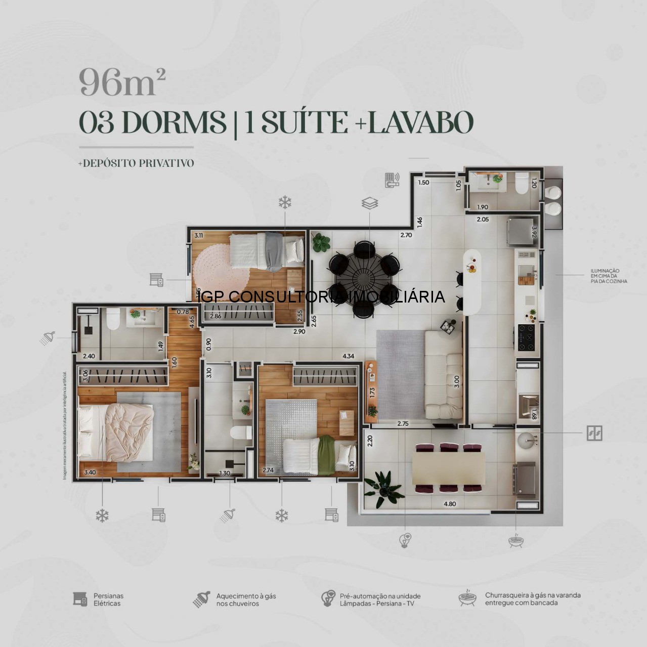Apartamento, 3 quartos, 96 m² - Foto 2